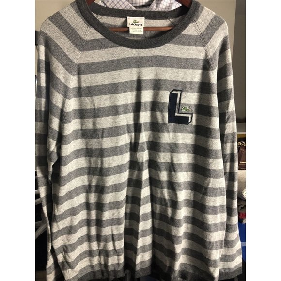 LACOSTE LONG SLEEVE GRAY TOP SIZE LARGE/6 - Picture 2 of 4